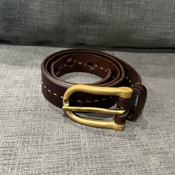 VTG Johnny Farah Western Leather Belt Brown Wide Belt Buckle Cowhide Small Accessories | Vtg Johnny Farah Wide Waist Oversized Cognac  main image 3